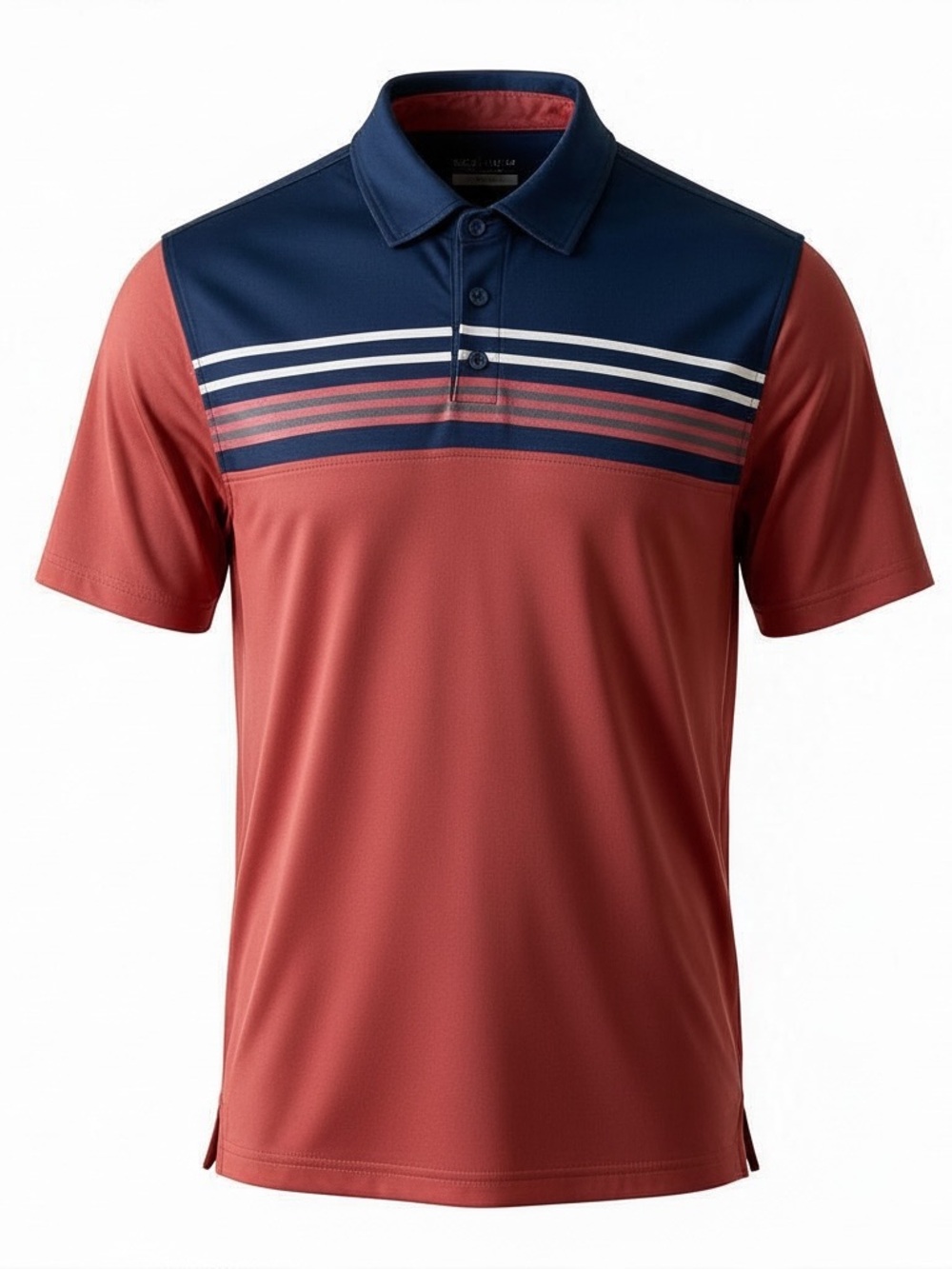 IZOD Men's Golf Polo in Salmon and Navy Size L - Short Sleeve with stretch